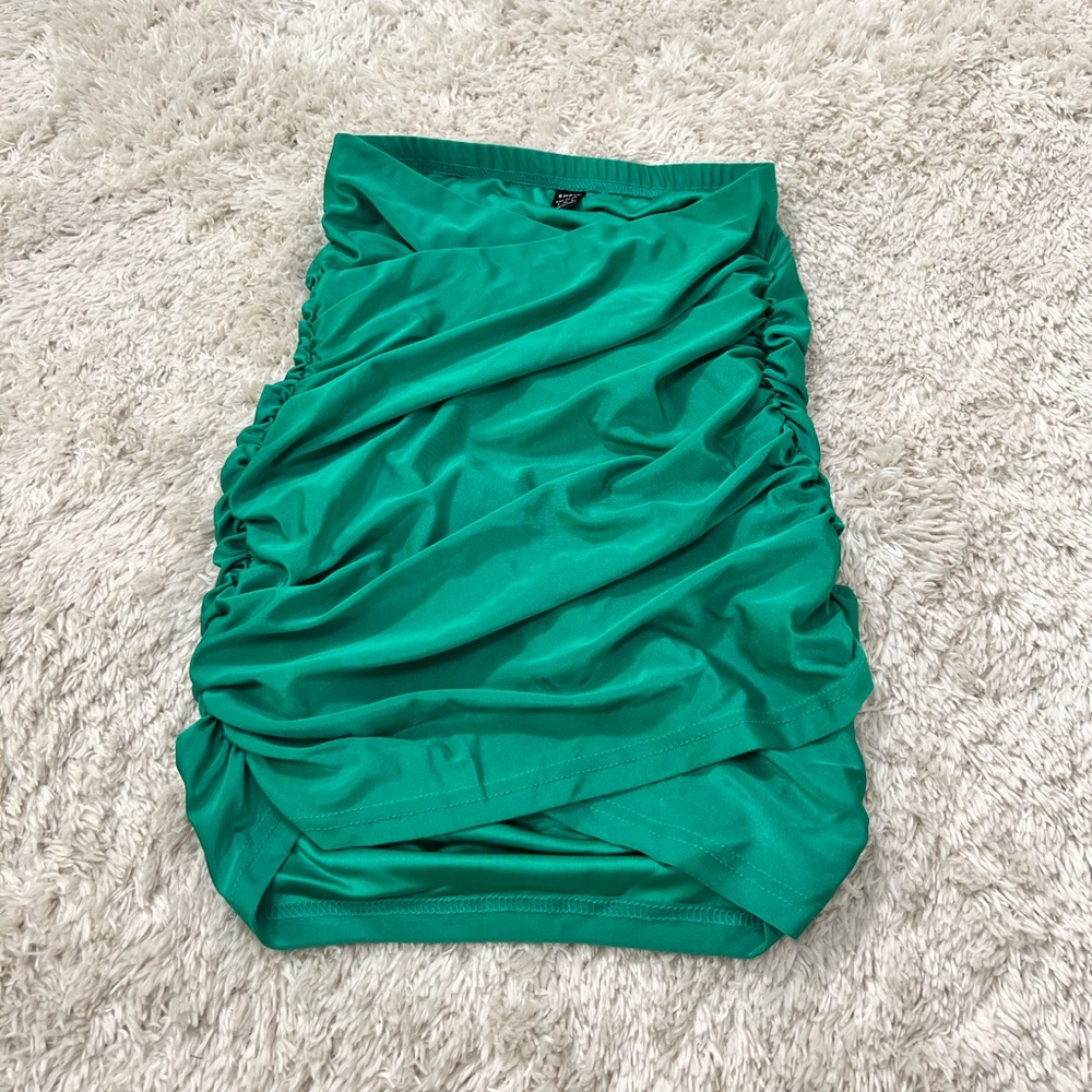 Cross Wrap Ruched Detail Bodycon Skirt
